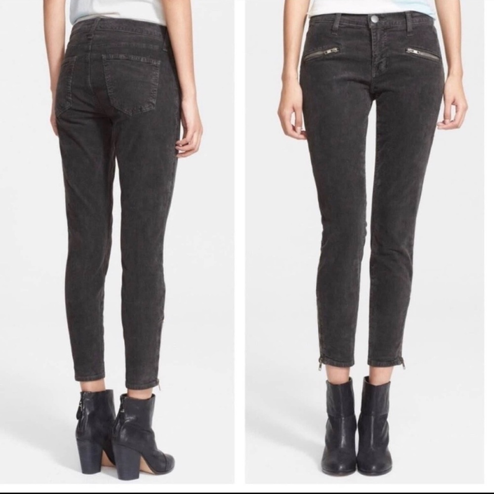 Current Elliott The Soho Zip Stiletto Corduroy‎ Pants in Gunmetal Size 28